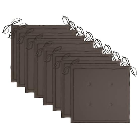 Vidaxl Καρέκλες Κήπου 8 Τεμ. Γκρι Από Μασίφ Ξύλο Ακακίας Με Μαξιλάρια image 5