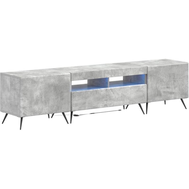 Έπιπλο Τηλεόρασης VidaXL BREDA με LED 3 τμχ 179 x 35 x 43 cm - Γκρι Σκυροδέματος
