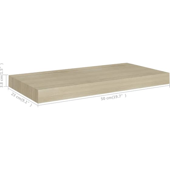 Ράφια VidaXL από MDF Σετ 2 Τμχ 23x3.8cm - Μπεζ image 7
