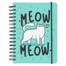 Τετράδιο Σπιράλ με Λάστιχο A5 Meow Meow