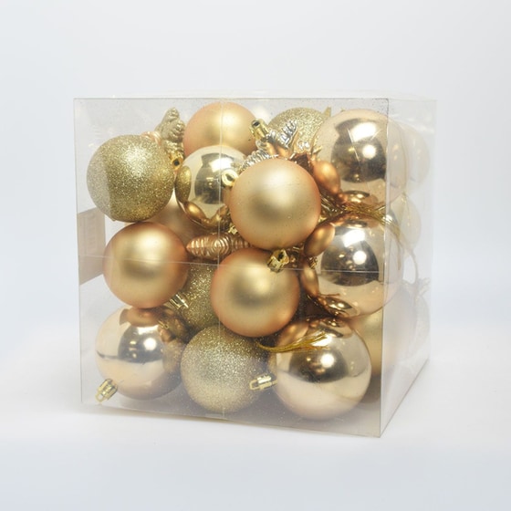 Σετ Χριστουγεννιάτικα Στολίδια Spitishop A-s Gold 184167 από PVC 35 Τμχ - Μπάλα image 1