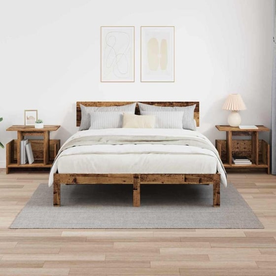 Έπιπλο Τηλεόρασης VidaXL 2 τμχ 50 x 35 x 45 cm - Παλαιωμένο Ξύλο image 3