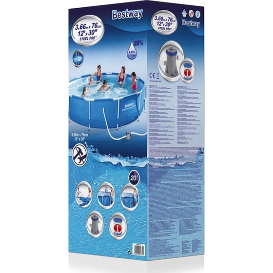 Πισίνα Στρογγυλή Bestway 56416 6.473Lt - Γαλάζιο/ Λευκό image 1