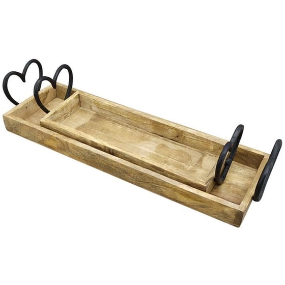 Χριστουγεννιάτικος Δίσκος Exner Ξύλινος 2 Τμχ - Καρδιά image 0