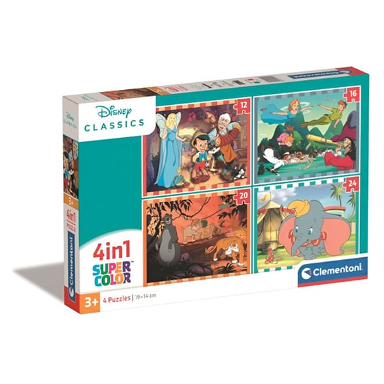 Παιδικό Παζλ Clementoni 4 In 1 Supercolor Disney Classics (72 Κομμάτια) image 0