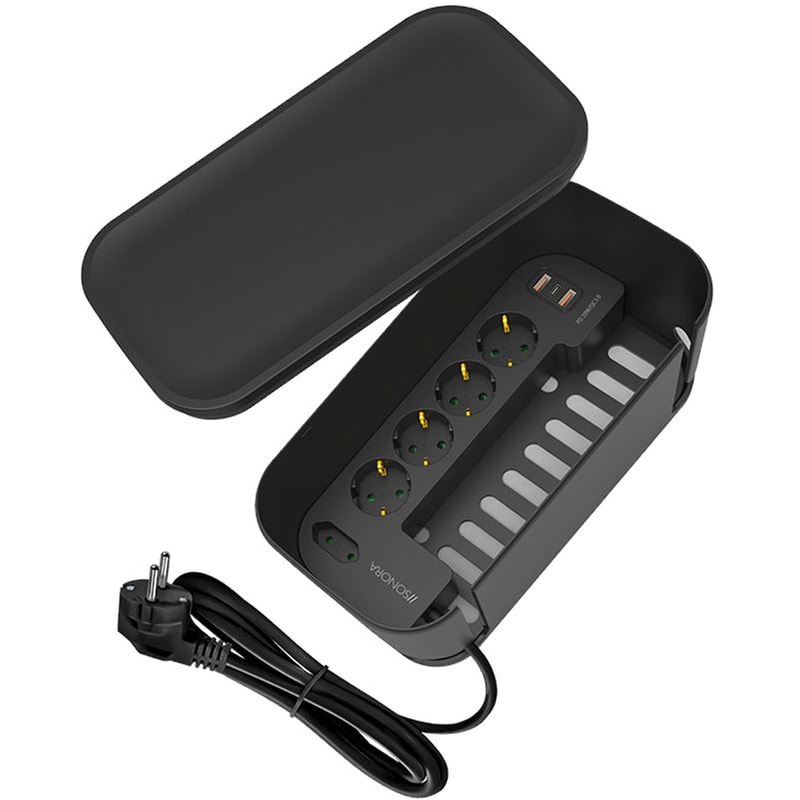 Πολύπριζο Ασφαλείας SONORA 230-0119 5 Θέσεων 1.5m - Μαύρο