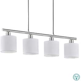 Trio Lighting Tommy Κρεμαστό Φωτιστικό Λευκό Ράγα για 4 Λαμπτήρες E14 75εκ.