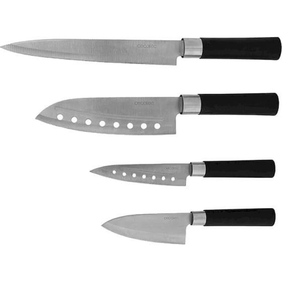 Μαχαίρια Cecotec Santoku CEC-01002 από Ανοξείδωτο Ατσάλι 4 Τμχ - Μαύρο image 0