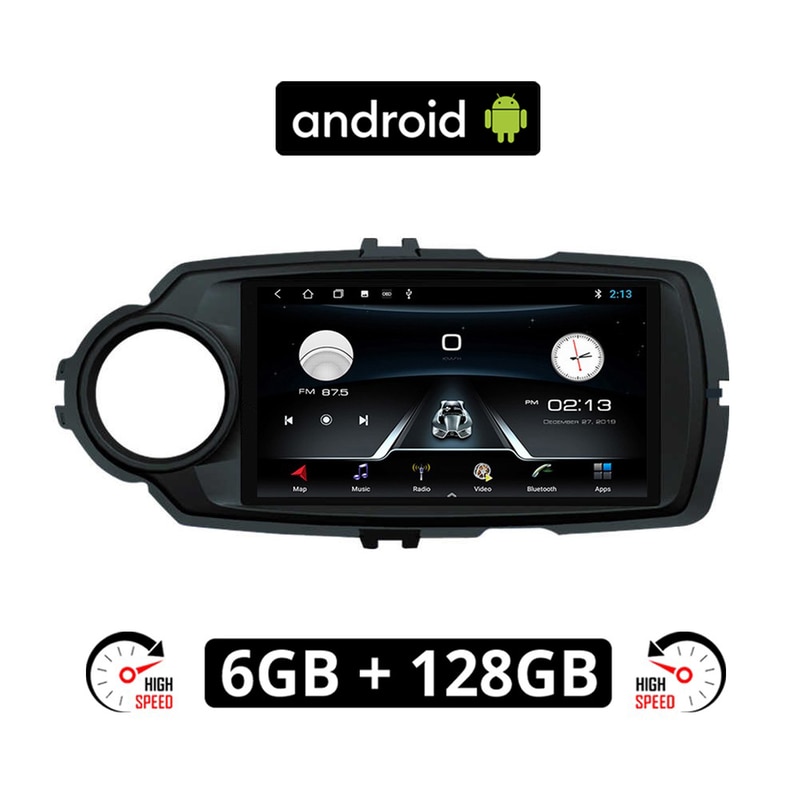 OEM Ηχοσύστημα ΟΕΜ με Οθόνη Αφής 9 Android, GPS, Wi-Fi, Bluetooth - 6GB/128GB για TOYOTA YARIS (2011 - 2020) - Μαύρο