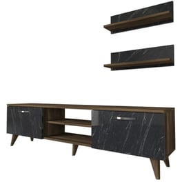 Έπιπλο Τηλεόρασης 24Mall Pianosa από Μοριοσανίδα 150x29.5x40.6 cm - Καρυδί/Μαύρο