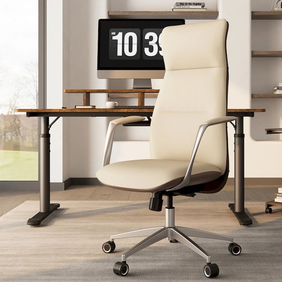 Καρέκλα Γραφείου Εργονομική Eureka Ergonomic ERK-OC08-OW από Δερματίνη - Λευκή image 7