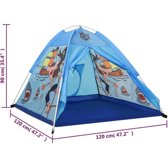 Vidaxl Παιδική Σκηνή 120 x 120 x 90 Εκ Μπλε image 6