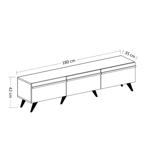 Έπιπλο Τηλεόρασης Melone από Μοριοσανίδα 180x35x42cm - Ανθρακί/Καφέ image 4