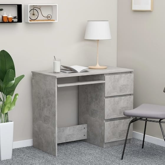 Γραφείο με Συρτάρια VidaXL από Μοριοσανίδα 90x45cm - Γκρι image 0