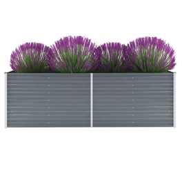 Vidaxl Ζαρντινιέρα Κήπου Γκρι 240 X 80 X 77 Εκ. Γαλβανισμένος Χάλυβας