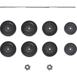 Σετ Ίσια Μπάρα Φ25mm 6kg VidaXL 90372 165cm Κούφια από Ατσάλι με 8 Δίσκους Βαρών 54kg και 2 Κολάρα
