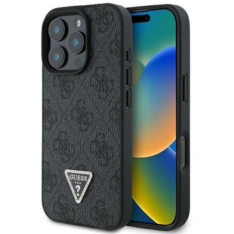 Θήκη Apple iPhone 16 Pro - Guess 4G Triangle MagSafe- Black