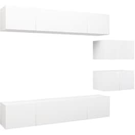 Έπιπλα Τηλεόρασης VidaXL Μοριοσανίδα 6 Τμχ 80x30x30cm - Λευκό