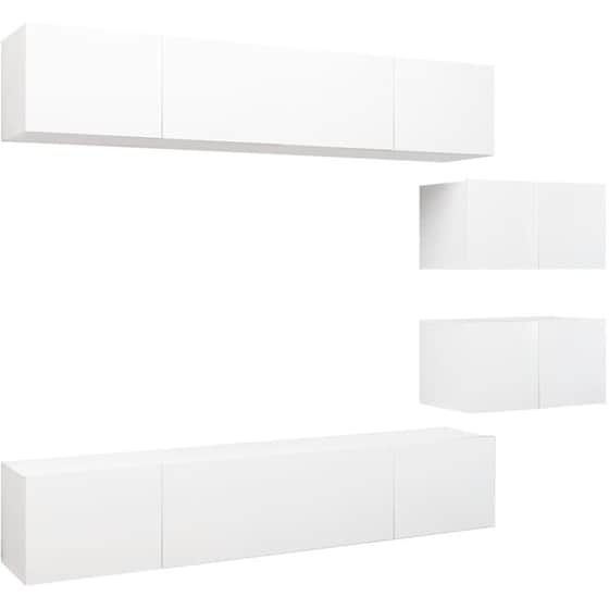 Έπιπλα Τηλεόρασης VidaXL Μοριοσανίδα 6 Τμχ 80x30x30cm - Λευκό image 0