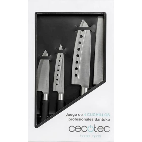 Μαχαίρια Cecotec Santoku CEC-01002 από Ανοξείδωτο Ατσάλι 4 Τμχ - Μαύρο image 3