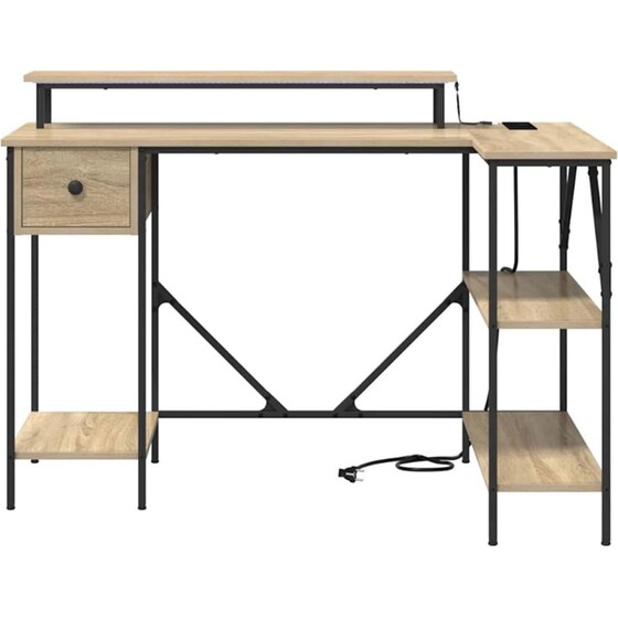 Γραφείο VidaXL από Επεξεργασμένο Ξύλο 120x79x86,5 cm - Sonoma Δρυς image 5