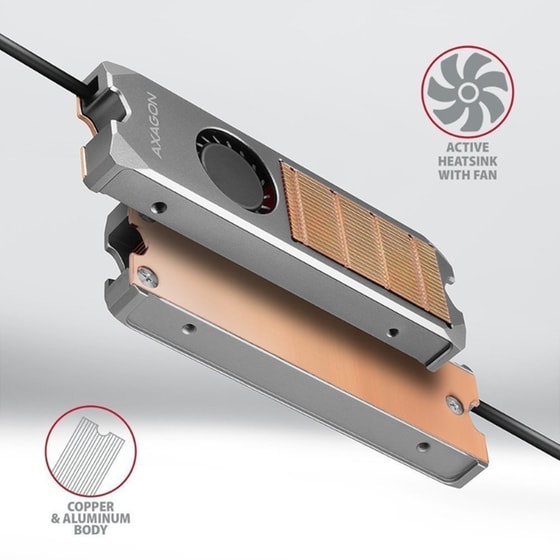 AXAGON CLR-M2FAN Ενεργή Ψύκτρα M.2 SSD με Ανεμιστήρα image 2