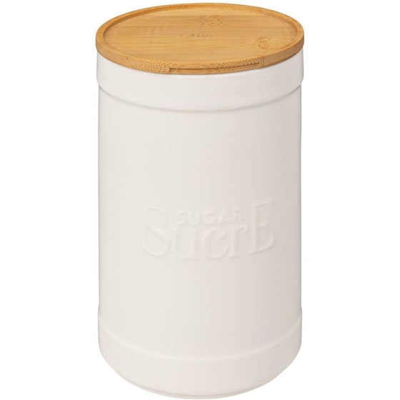 Δοχείο Ζάχαρης Spitishop Κεραμικό Φ12.2x19.5 cm - Λευκό/Μπεζ image 0