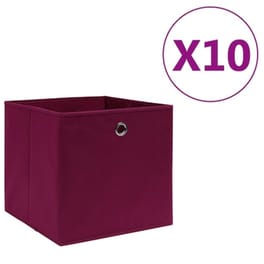 Κουτιά Αποθήκευσης Vidaxl Σετ 10 Τμχ από Ύφασμα 28x28x28 cm - Κόκκινα