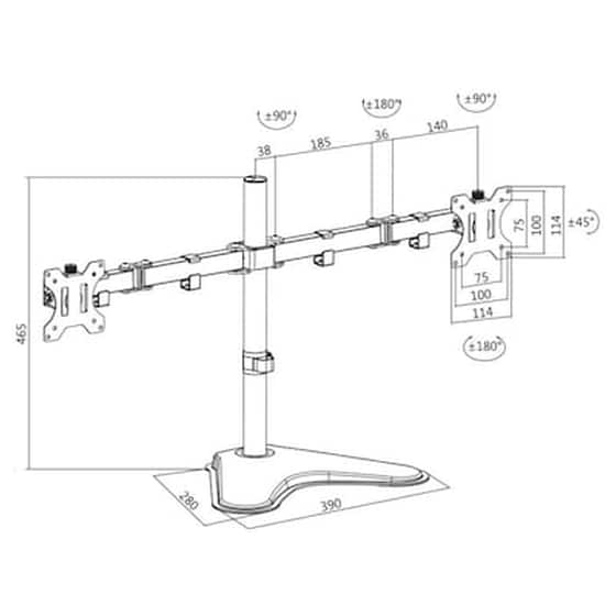 Βάση Στήριξης Monitor Dual Logilink Bp0045 32" έως 16 kg image 1