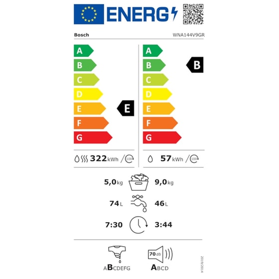 BOSCH WNA144V9GR 9kg/5kg 1.400 Στροφές Λευκό Πλυντήριο Στεγνωτήριο image 4