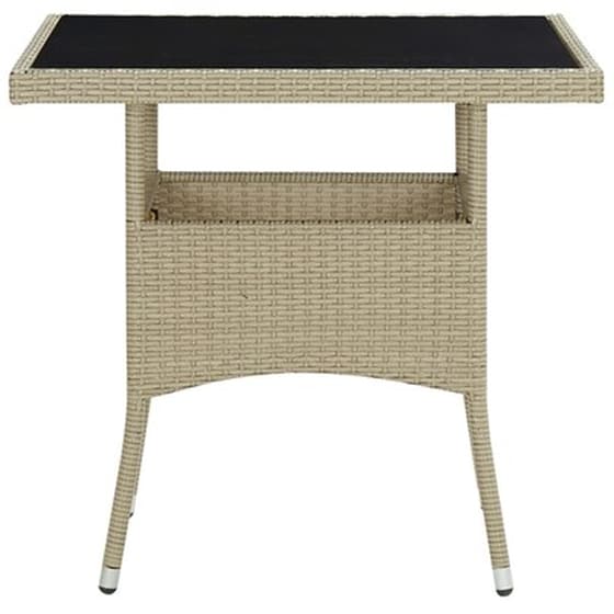 Vidaxl Σετ Τραπεζαρίας Κήπου 5 Τεμαχίων Μπεζ Από Συνθετικό Ρατάν/γυαλί image 3