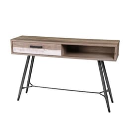 Ξύλινο Έπιπλο Εισόδου, Τραπεζάκι Γενικής Χρήσης Με Μεταλλικές Λεπτομέρειες, Διαστάσεων 120x30x77