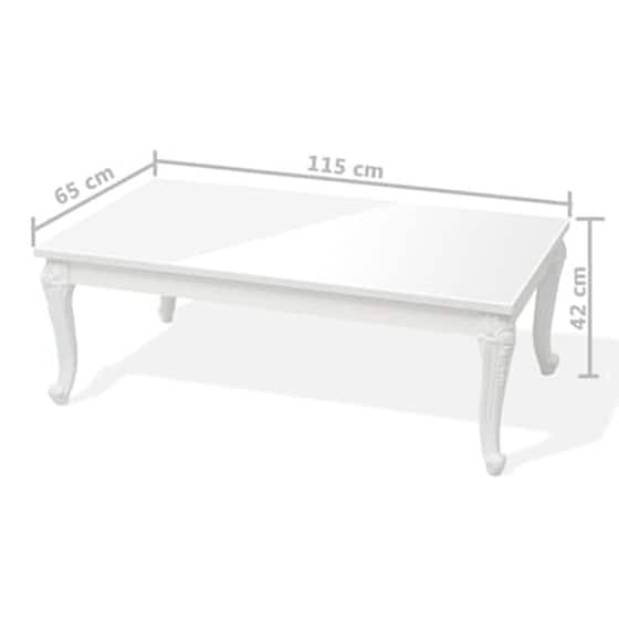 Τραπεζάκι Σαλονιού VidaXL από Ξύλο MDF 115x65x42cm - Λευκό image 4