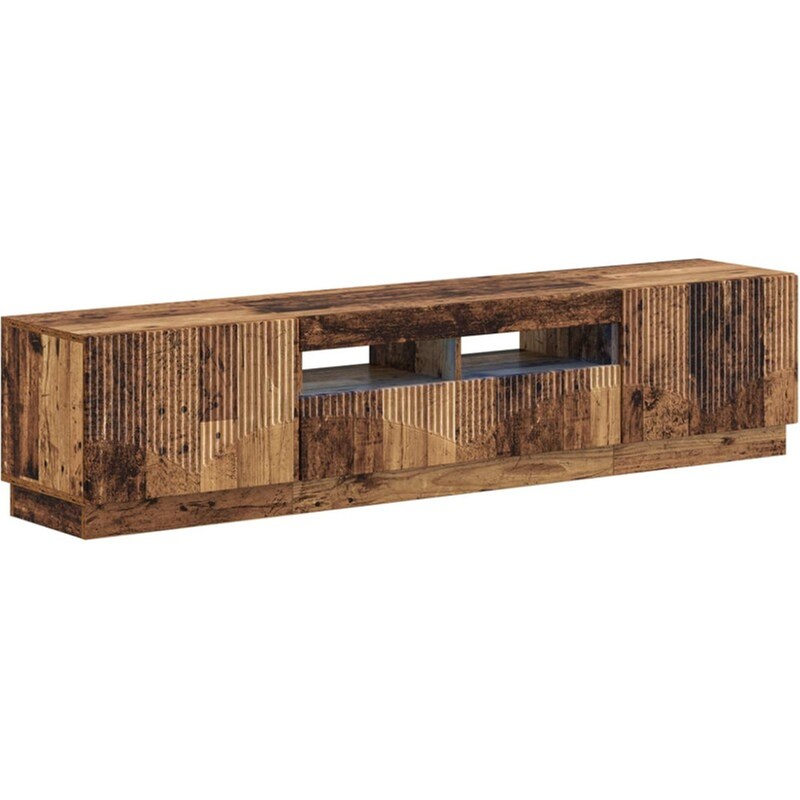 Έπιπλο Τηλεόρασης VidaXL HOORN με LED 3 τμχ 179 x 35 x 40 cm - Παλαιωμένο Ξύλο