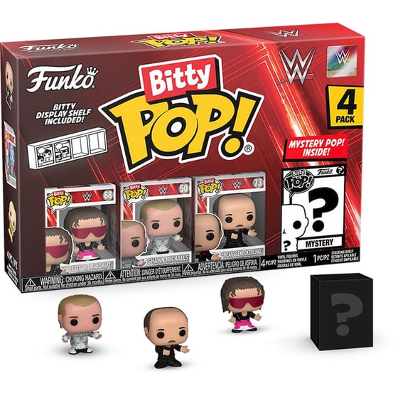 Funko Bitty Pop! - WWE- Bret Hart,Shawn Michaels,Gene Okerlund & Chase 4 τμχ (2,5cm) image 0