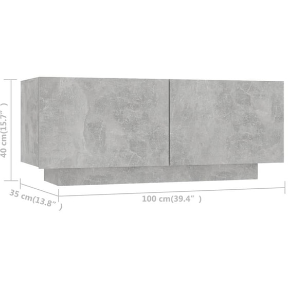 Έπιπλο Τηλεόρασης VidaXL Μοριοσανίδα 100x35x40cm - Γκρι image 7