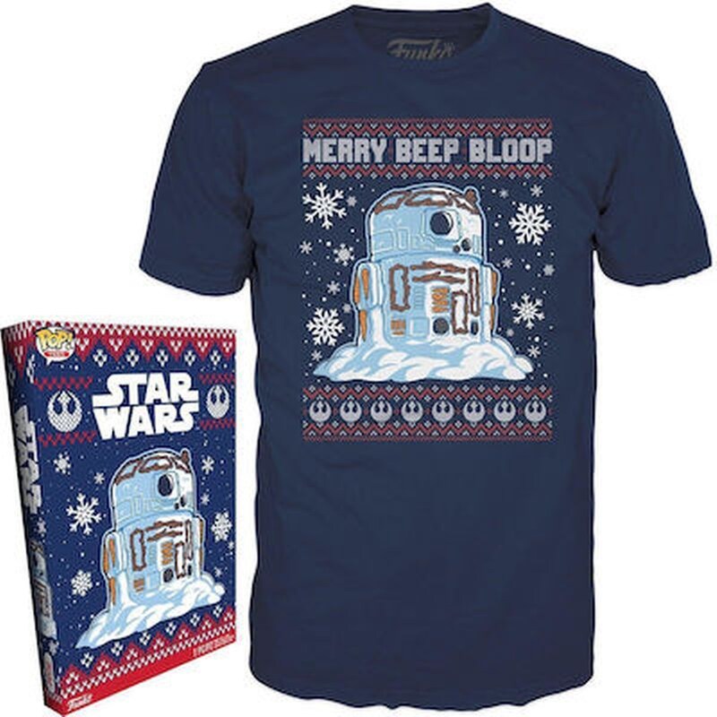 T-Shirt Funko Boxed Tee: Disney Star Wars Holiday - R2-D2 Snowman - L
