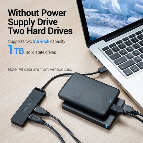 Vention Hub 4 Θυρών USB 2.0 με σύνδεση USB-A - Μαύρο image 1