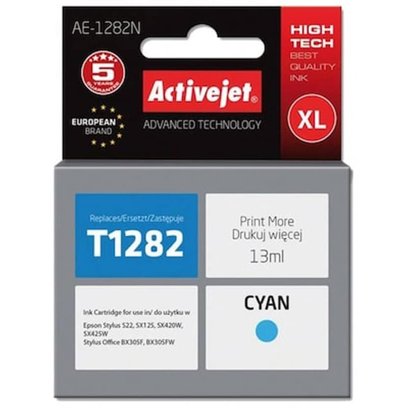 Συμβατό Epson T1282 Κυανό Μελάνι Εκτυπωτή Ae-1282n