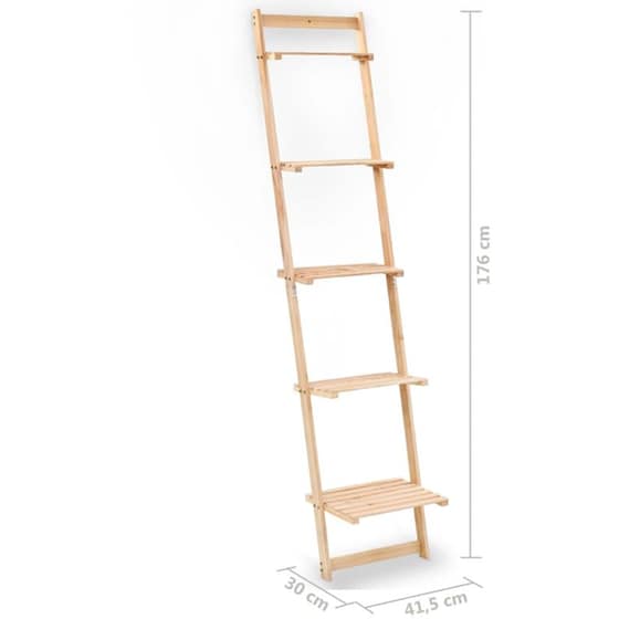Ραφιέρα VidaXL Σκάλα από Ξύλο Κέδρου 41.5x30x176 cm - Μπεζ image 5