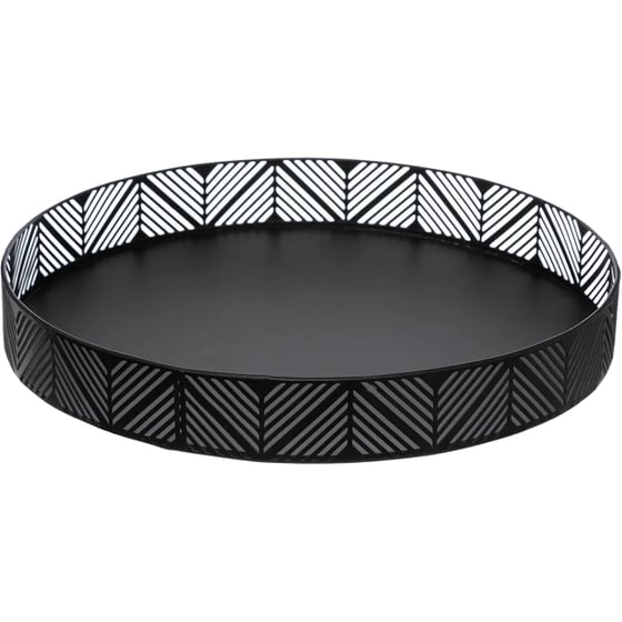 Διακοσμητικός Δίσκος Spitishop Μεταλλικό 30x4.4cm - Μαύρο image 0