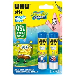 Κόλλα&nbsp;Uhu&nbsp;Stick&nbsp;Magic Spongebob 8.2gr&nbsp;(2 Τεμάχια)