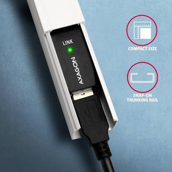 Καλώδιο USB 2.0 AXAGON ADR-205 USB-A Male σε USB-A Female - Μαύρο image 3