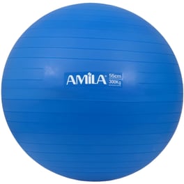 Μπάλα Γυμναστικής Amila Κατάλληλη για Pilates 1 kg 55 cm από PVC - Μπλε