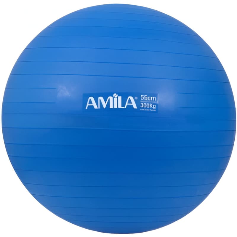 Μπάλα Γυμναστικής Amila Κατάλληλη για Pilates 1 kg 55 cm από PVC - Μπλε