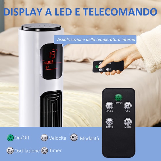HOMCOM 45W 96cm Ανεμιστήρας Πύργος με Τηλεχειριστήριο image 3