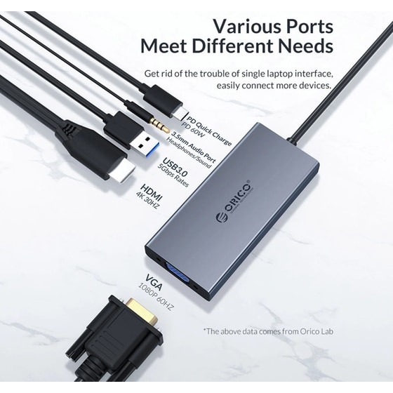 Docking Station Orico MC-U501P 5-Port USB 3.1 συμβατό με USB-C image 4