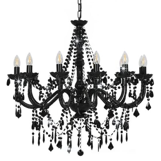 Vidaxl Πολυέλαιος Με Χάντρες Μαύρος Με 12 Ντουί Ε14 image 3