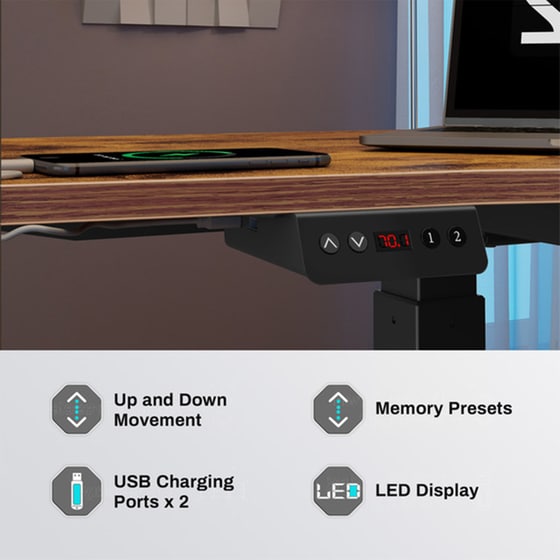 Γραφείο - Eureka Ergonomic Erk-l60l-rb-v1-eu 155x110x76-135εκ image 7