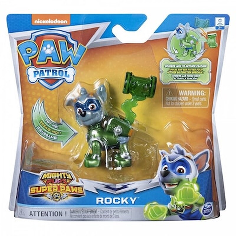 Spin Master Paw Patrol: Mighty Pups Charged Up – Rocky Figure (20122536)